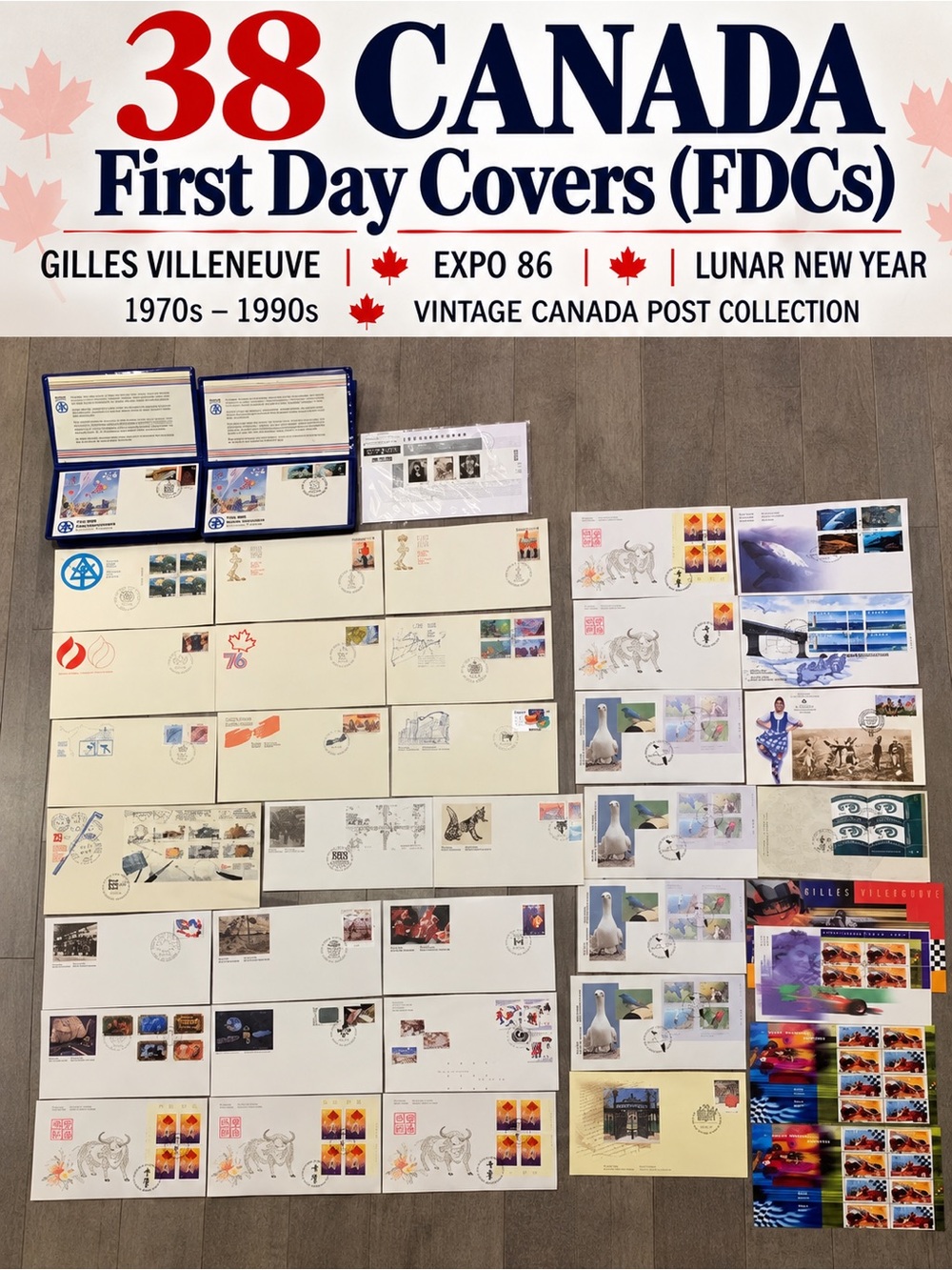 38 Canada First Day Covers FDC Stamp Lot Expo 86 Gilles Villeneuve F1